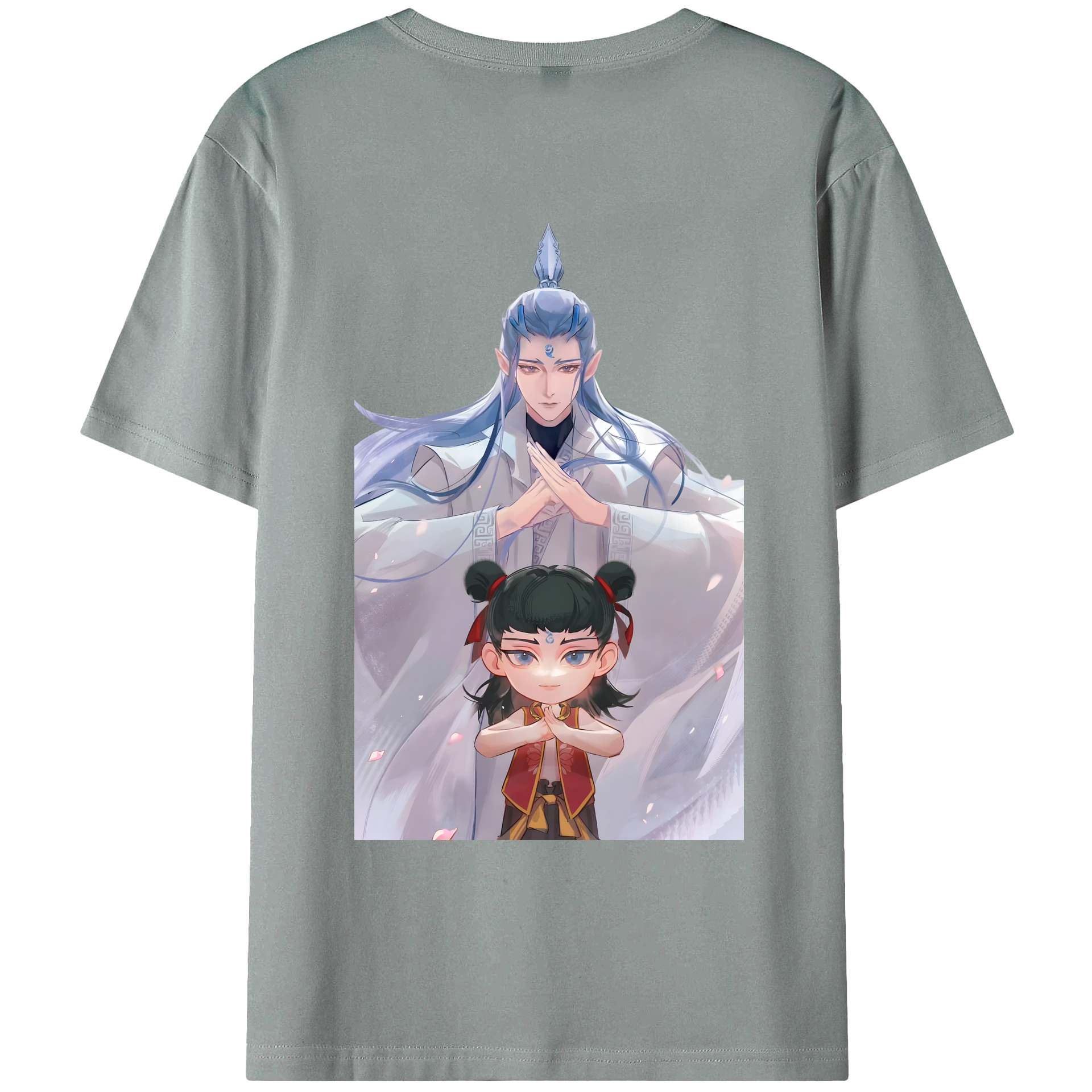 （画像用） Ne Zha 2 ナタ 魔童の大暴れ 綿100％ メンズ半袖Tシャツ（バックプリント） 通気性